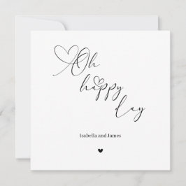 Oh Happy Day Heart Embellished Wedding Kort