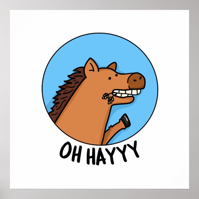 Oh Hayyyy Funny Horse Pun Poster (Framsidan)