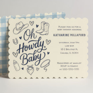Oh Hej Cowboy Baby Shower Inbjudan Västerländsk