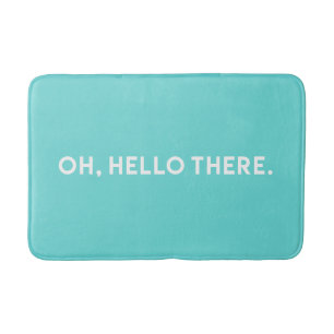 Oh Hej Där Typography Blue Bath Mat Badrumsmatta