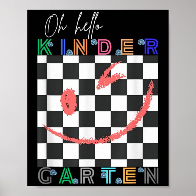 Oh Hej Kindergarten Cute Outfit För barn First D Poster (Framsidan)