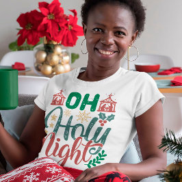 Oh Heliga God Jul Helgdag Decorative T Shirt