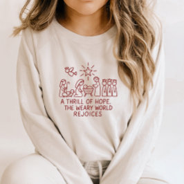 Oh Heliga Natt Julen en Strålande Förhoppning Jul T Shirt