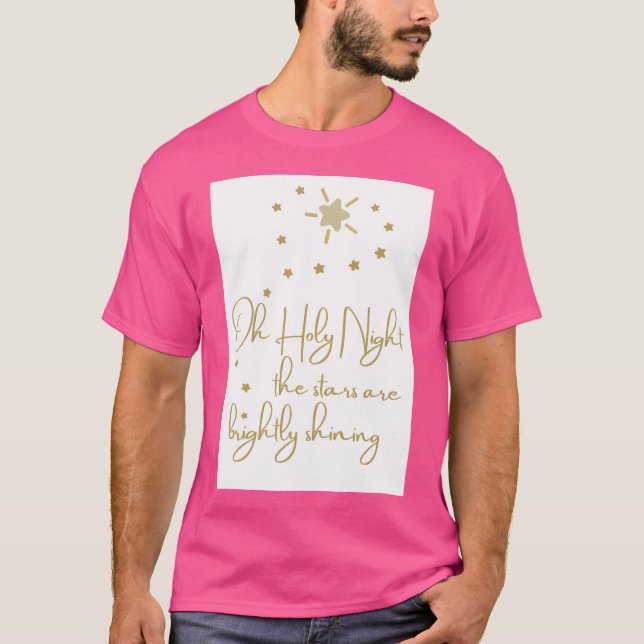 Oh Heliga Natt - Religiösa jul Jesus Birth T Shirt (Framsida)