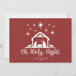 Oh Heliga Natt Script Typography Ntivity 3 Photo Julkort