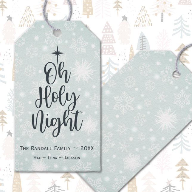 Oh Heliga Nattdag Anpassningsbar Religiösa jul Presentetikett (Oh Holy Night Custom Religious Christmas Gift Tag)