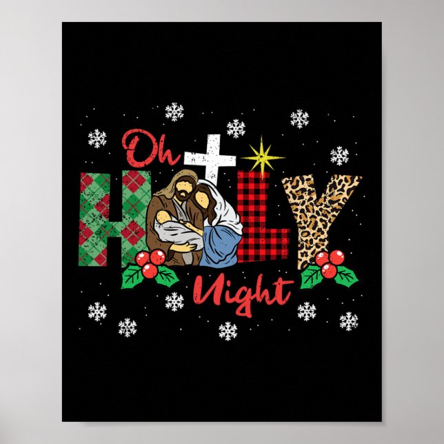 Oh Heliga Nattjul Pajama X-mas Play Christi Poster (Framsidan)