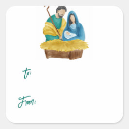 Oh Heliga Nattjulklapp Märkre Sticker Fyrkantigt Klistermärke