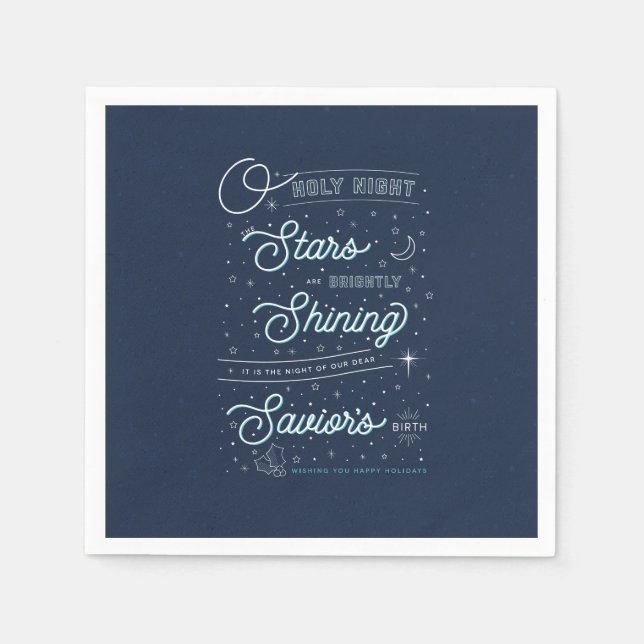 Oh Heliga Nattjullen Party Pappra Napkins Pappersservett (Framsidan)