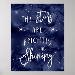Oh heliga stjärnor för natt på jul poster