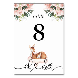 Oh Hjort Baby Shower Bordsnummer