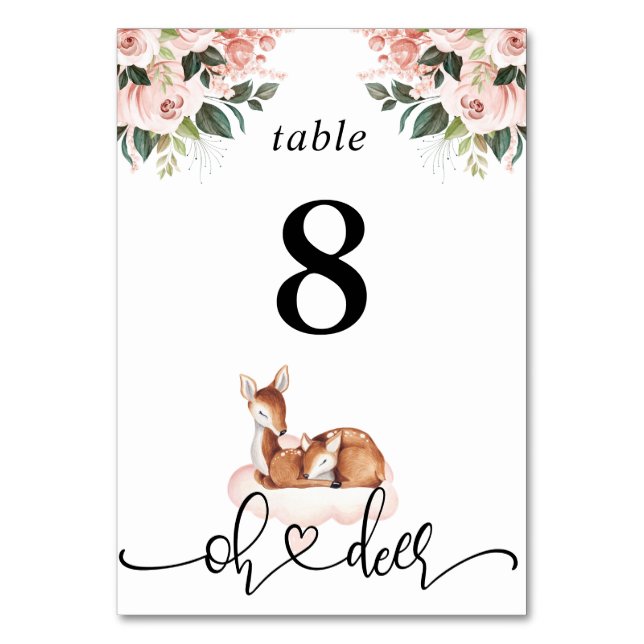 Oh Hjort Baby Shower Bordsnummer (Framsidan)