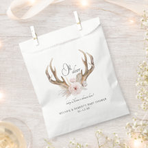 Oh Hjort Baby Shower Favor Bag - Woodland Blommigt