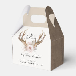 Oh Hjort Baby Shower Favor Box - Woodland Blommigt Presentaskar