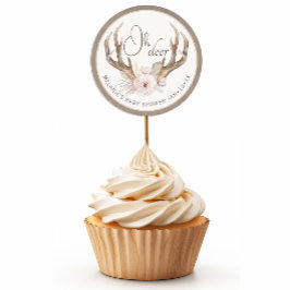 Oh Hjort Baby Shower Favor Sticker - Woodland Vatt Runt Klistermärke