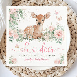 Oh Hjort Baby Shower Girl Rosa Pappersservett