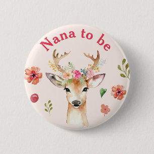 Oh Hjort Baby Shower Grandma to be Button Knapp