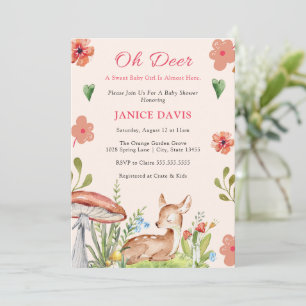 Oh Hjort Baby Shower-inbjudningar Inbjudningar