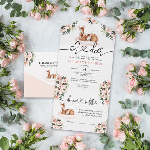 Oh Hjort Baby Shower Watercolor Blommigt all in On