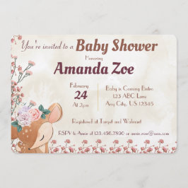 oh hjort babydusch/födelsedagsfest inbjudan