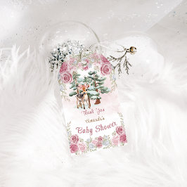Oh Hjort Blommigt Girl Baby Shower Tack Presentetikett