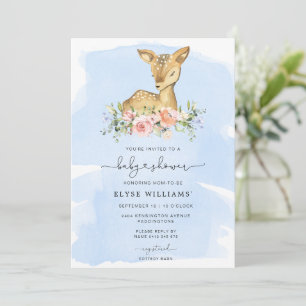 Oh Hjort Blue Boy Baby Shower-inbjudan Inbjudningar
