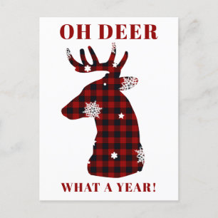 Oh Hjort Buffalo Play Snowflake jul Helg Vykort