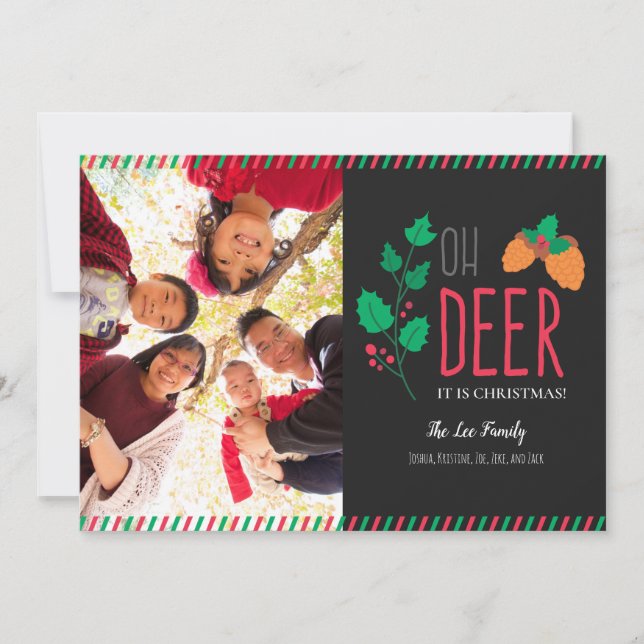 oh hjort christmas fotocard typography Söt Julkort (Framsida)
