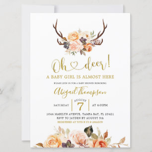 Oh Hjort Fall Baby Shower-inbjudan Inbjudningar
