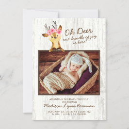 Oh Hjort Flicka Photo Birth Notice Meddelande