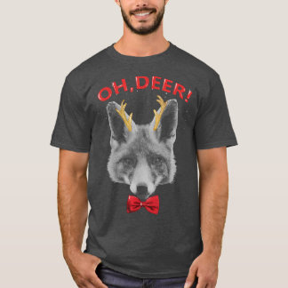 Oh Hjort Fox Julafton Red Bowtie Christimas Outfit T Shirt