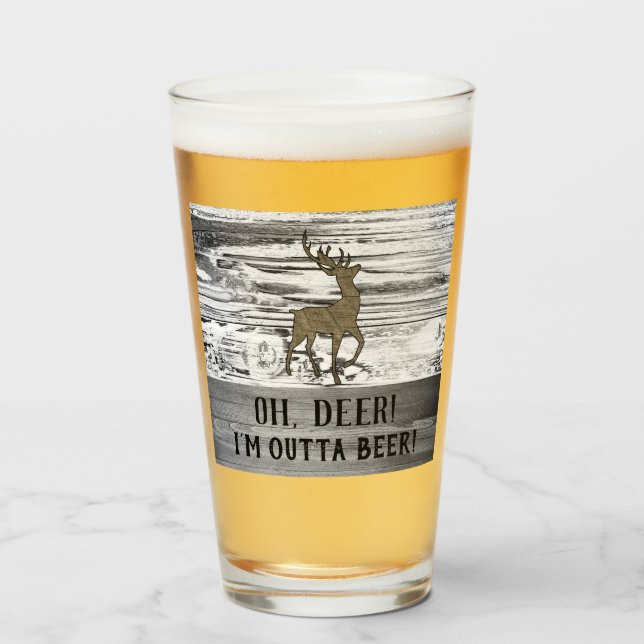 Oh Hjort Funny Beer Quote Rustic Man Cave Glaskopp (Framsida fylld)
