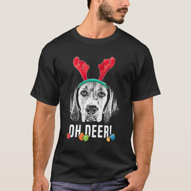 Oh Hjort Funny Harrier Julafton T Shirt (Framsida)