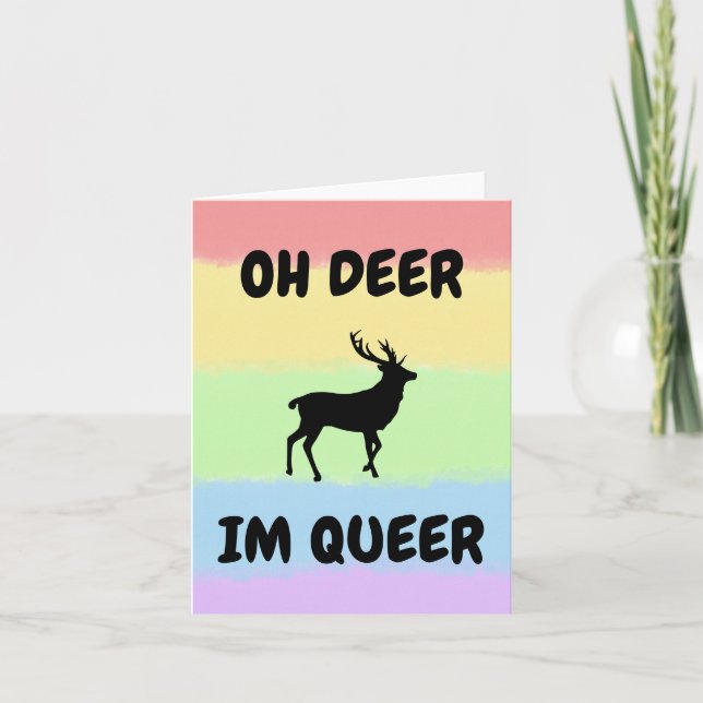 OH HJORT I M QUEER FUNny LGBTQ+ Tack Kort (Framsida)