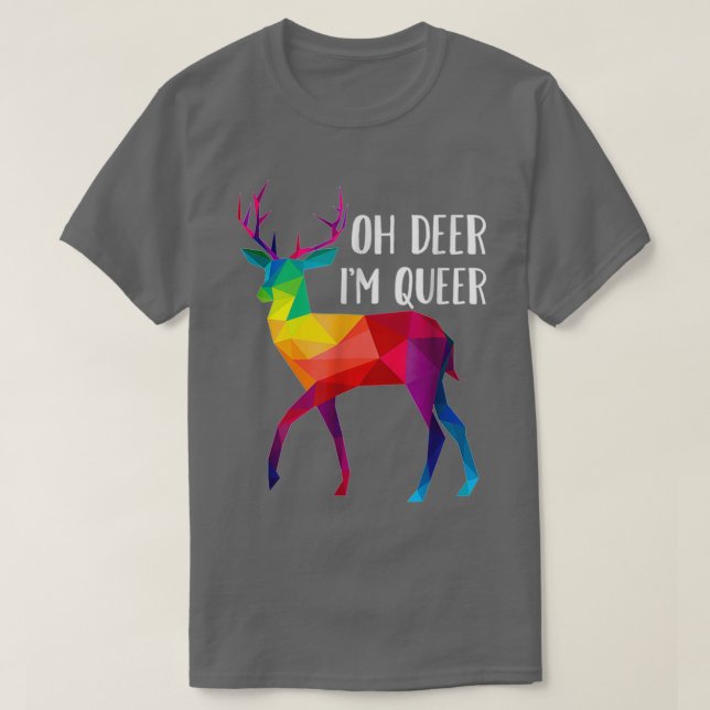 Oh Hjort Im Queer Funny Pun LGBT Rainbow Gay pride T Shirt (Design framsida)
