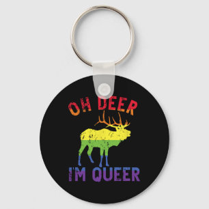 Oh Hjort Im Queer Rainbow Lgbt Gay pride Panual Le Nyckelring