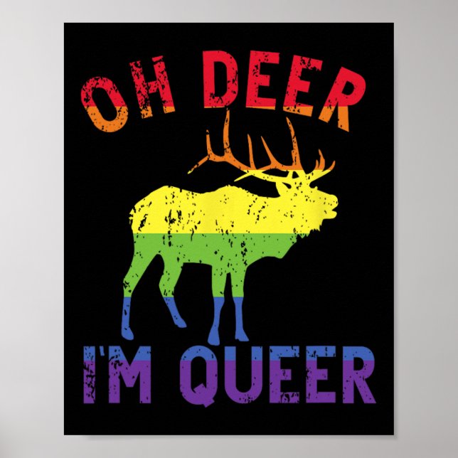 Oh Hjort Im Queer Rainbow Lgbt Gay pride Panual Le Poster (Framsidan)