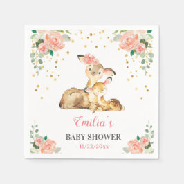 Oh Hjort Mamma Baby Blommigt Girl Shower Sprinkle Pappersservett