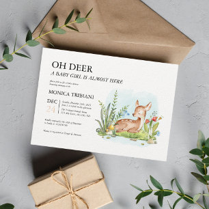 Oh Hjort Modern Minimalist Baby Shower Inbjudningar