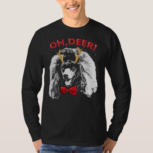Oh Hjort Pudel Julafton Red Bowtie T Shirt (Framsida)