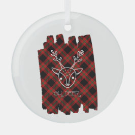 Oh Hjort Red Play Rener Ansikte Circle Julgransdekoration