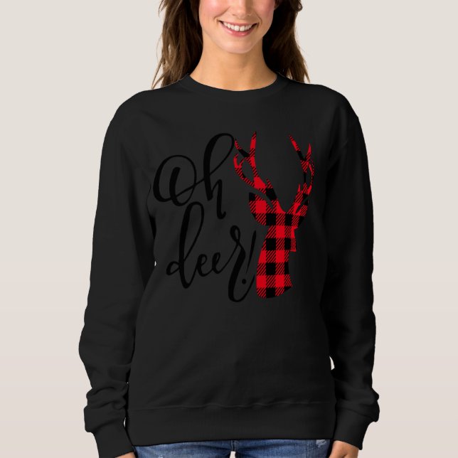 Oh Hjort Reindeer Red Play Buffalo jul Pajam T Shirt (Framsida)