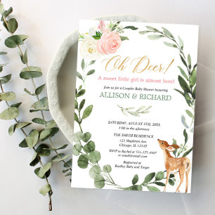 Oh hjort rosa guld par Flickdusch Inbjudningar