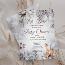 Oh Hjort Rustic Winter Blommigt Baby Shower