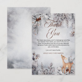Oh Hjort Rustic Winter Blommigt Baby Shower Tack Kort