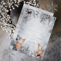 Oh Hjort Rustic Winter Blommigt God jul