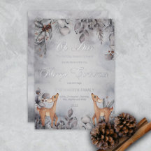Oh Hjort Rustic Winter Blommigt God jul Foil