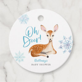 Oh Hjort Rustic Winter Woodland Baby Shower Gåvor Etiketter