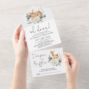 Oh Hjort   Sötvit Blommigt Greenery Baby Shower