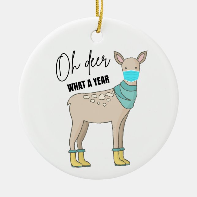 Oh Hjort What A Year 2020 Covid jul Ornament (Framsidan)